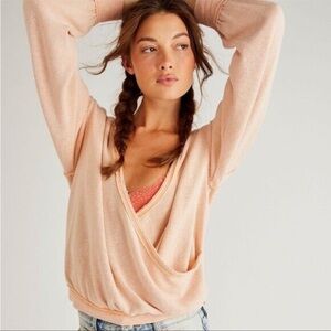 Free People Coral Knit Sweater